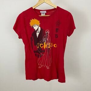 Y2K Shonen Jump Bleach Ripple Junction Ichigo T-Shirt Graphic Tee - Red - XL